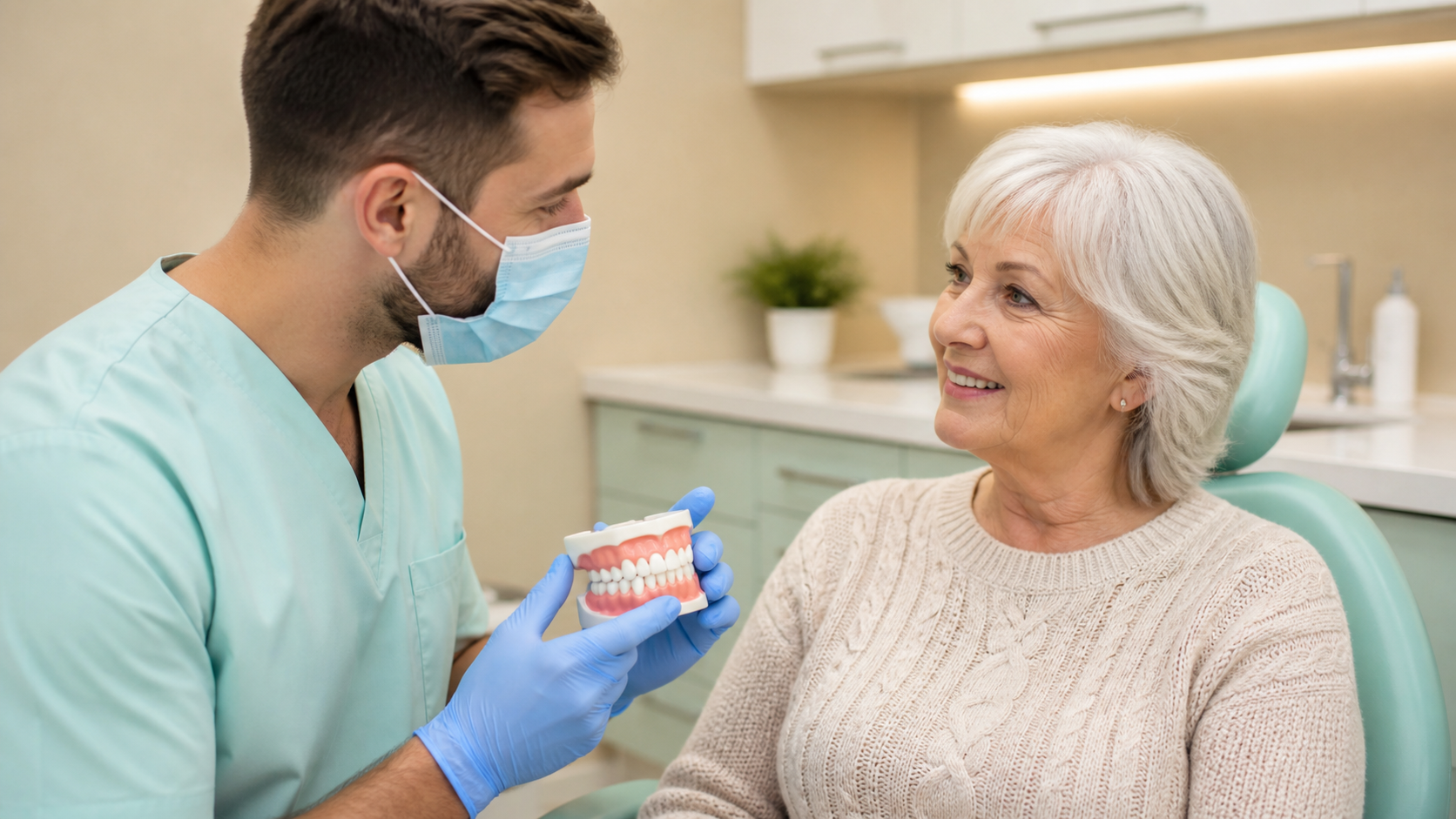 Dentures procedure at the dental clinic