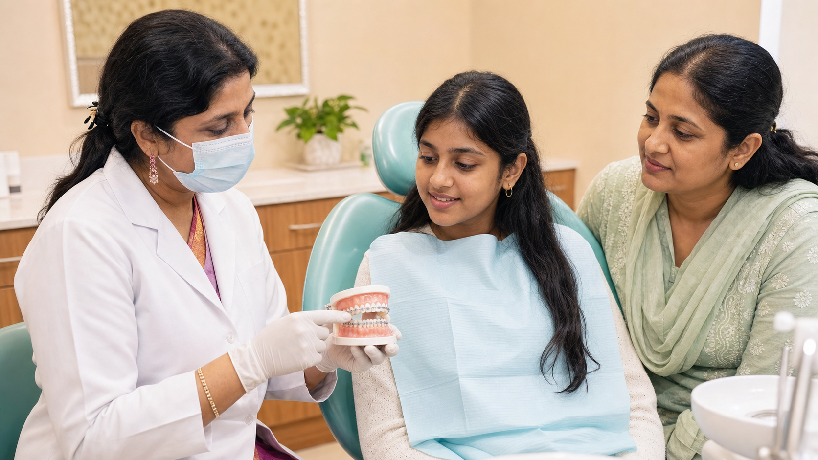 Fixed Braces procedure at the dental clinic